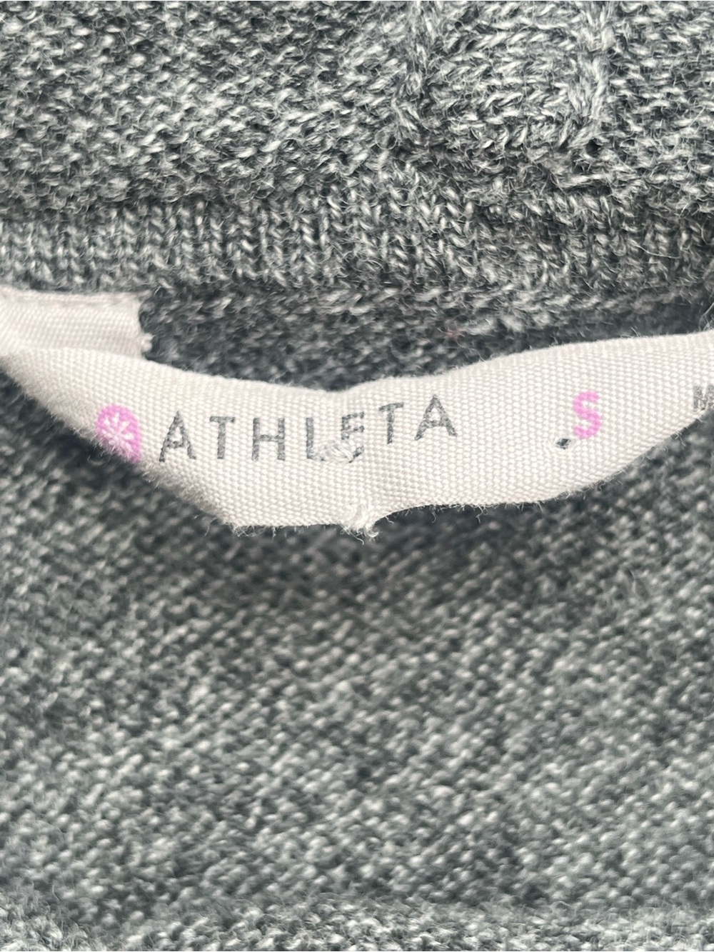 ATHLETA 100% Extra Fine Merino Wool Gray Colorblock Hoodie Sweater Small - Picture 8 of 9